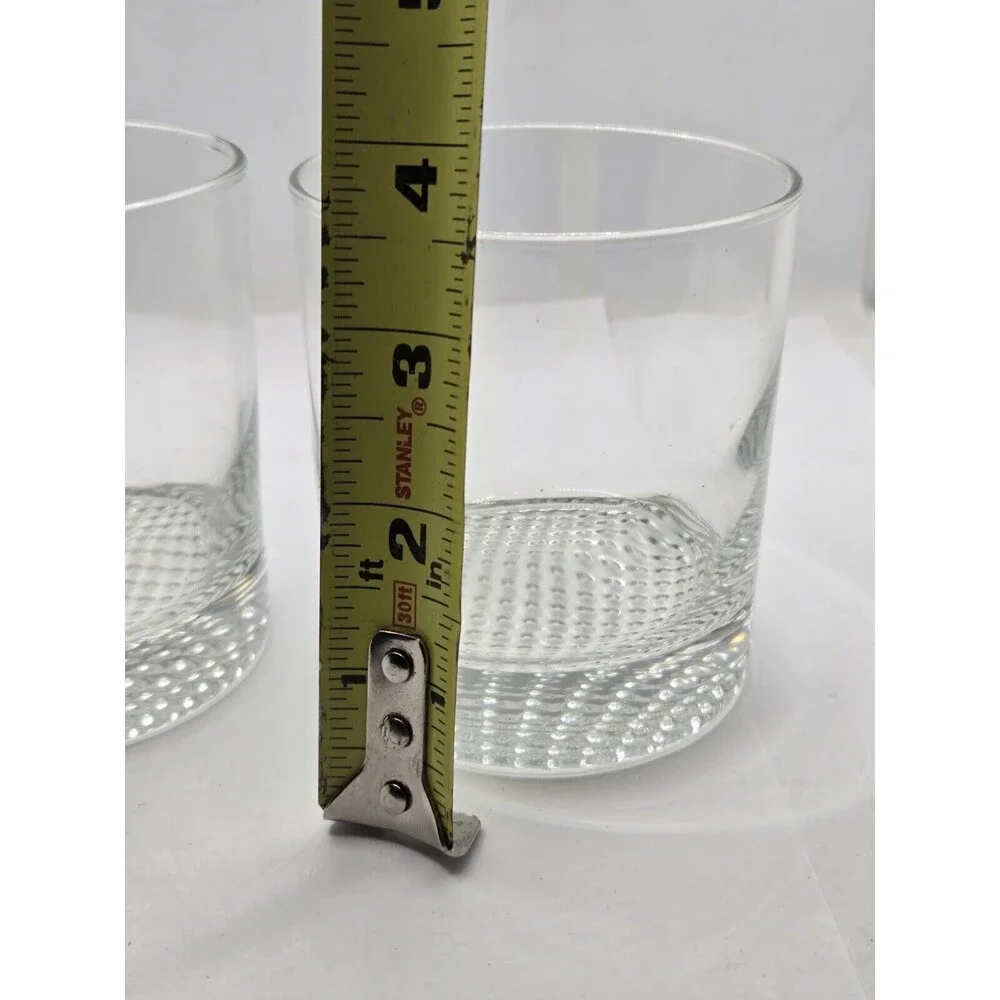 Vintage Rocks Glasses Thick Dimpled Bottom 2.75” Set Of 2